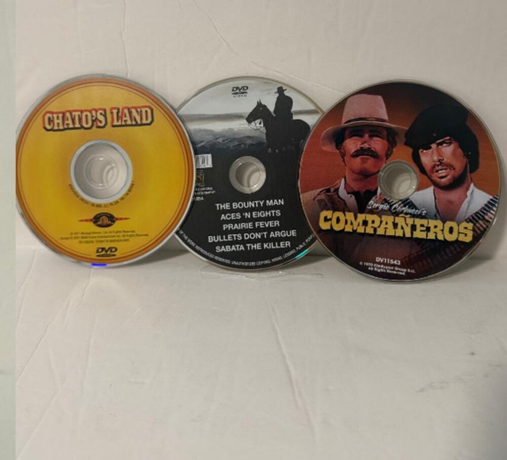 Western DVD Lot 3 Discs Chato's Land Companeros The Bounty Man Charles Bronson